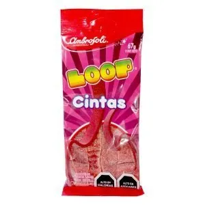 Gomitas Loop cintas sabor frutilla 67gr