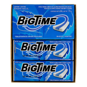 Chicle Bigtime Aqua 11gr display 20 uds
