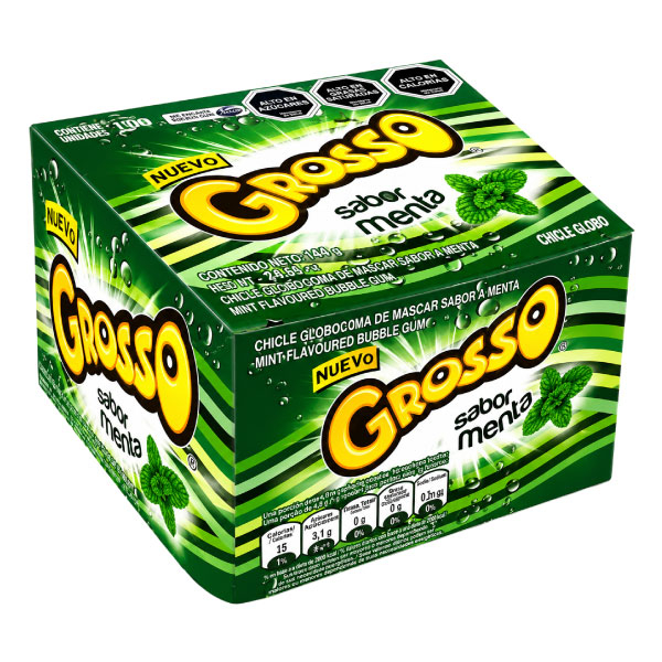 Chicle Grosso menta 7gr display 100 uds