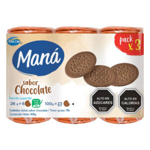 Galletas Maná chocolate tripack 408gr
