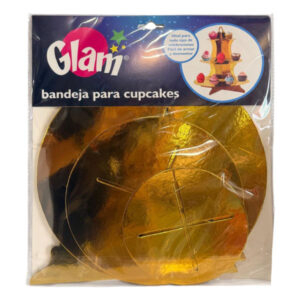 Bandeja para cupcakes Glam 3 niveles dorado
