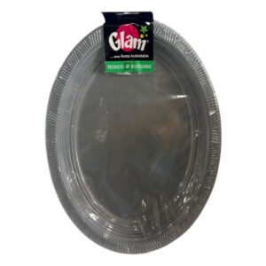 Bandeja ovalada Glam gris 5 uds