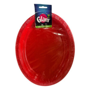 Bandeja ovalada Glam rojo 5 uds
