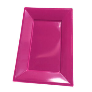 Bandeja plástica Feco Festivity rectangular fucsia 3 uds