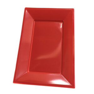 Bandeja plástica Feco Festivity rectangular rojo 3 uds