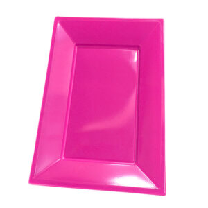 Bandeja plástica Feco Festivity rectangular rosado fuerte 3 uds