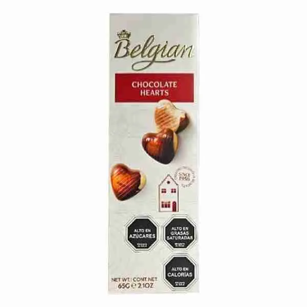 Bombones Belgian chocolate hearts 65gr