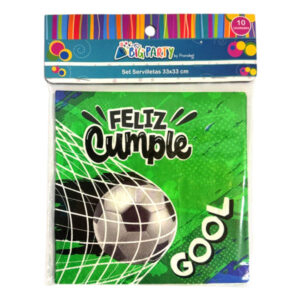Servilletas de papel Big Party “Feliz Cumple” fútbol 10 uds