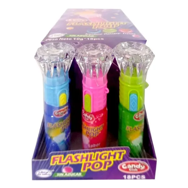 Caramelos Flashlight Pop display 18 uds