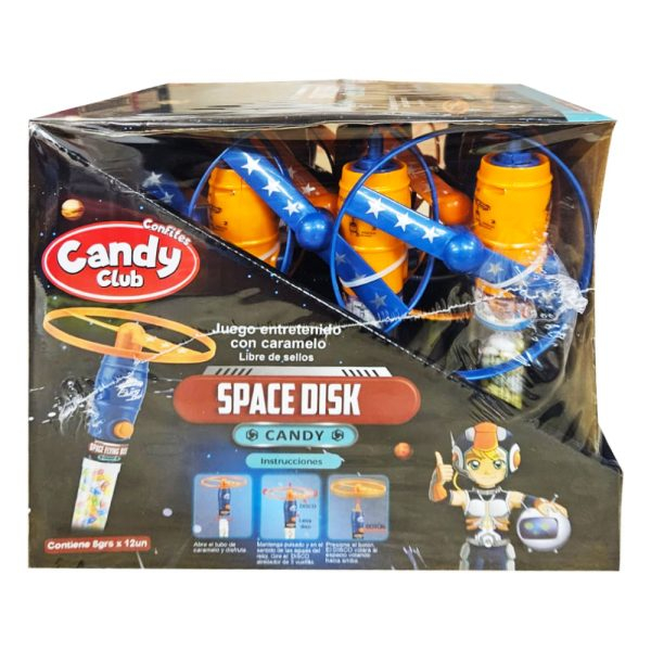 Juego entretenido con caramelo Space Disk display 12 uds