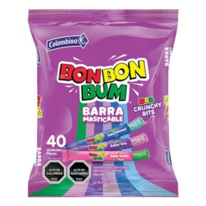 Masticables Bon Bon Bum sandía, uva y morazul 360gr bolsa 40 uds