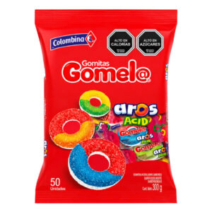 Gomitas Gomela Aros Acid 300gr bolsa 50 uds