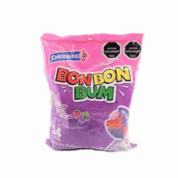 Caramelos Bon Bon Bum uva fresa bolsa 24 uds