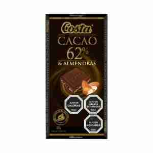 Chocolate Costa Cacao 62% almendra 80gr