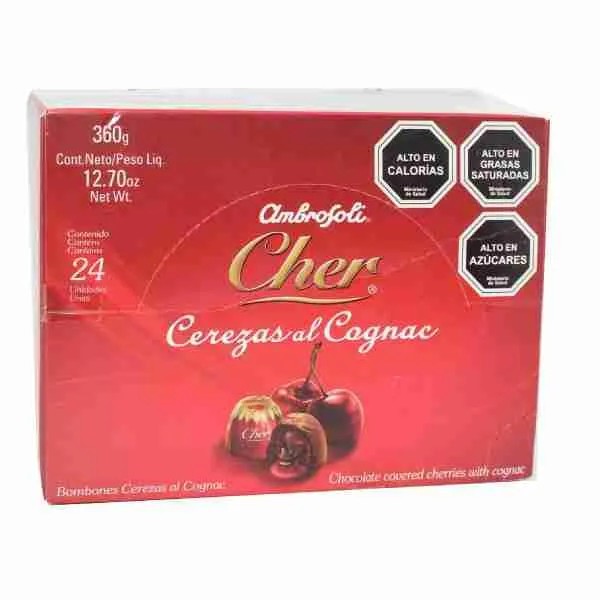 Bombones Cher Cerezas al Coñac 15gr display 24 uds