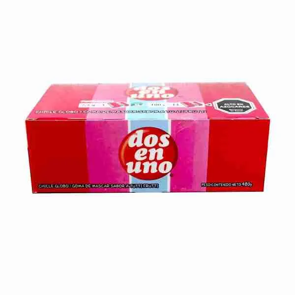 Chicle Dos en Uno plátano 64 uds