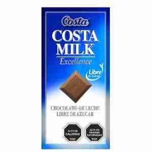 Chocolate Costa Milk libre de azúcar barra 80gr