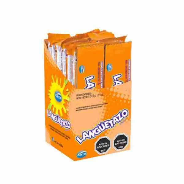 Caramelos Langüetazo naranja 13gr display 24 uds