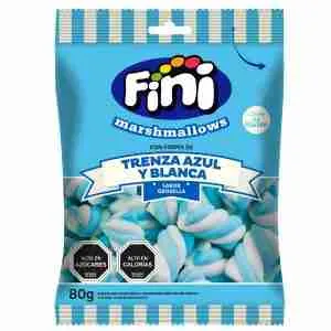 Marshmallows Fini trenza azul y blanco 80gr