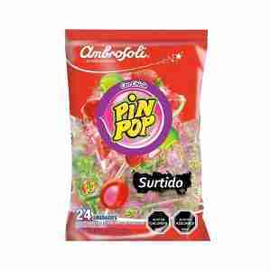 CARAMELO PIN POP SURTIDOS BOLSA CHUPETES 24 UNIDADES