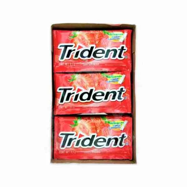 Chicle Trident fresa display 18 uds | Confitería La Mundial