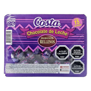 Huevitos de chocolate rellenos Costa bandeja 15 uds