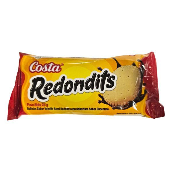 Galletas Redondits sabor vainilla cobertura chocolate 24gr