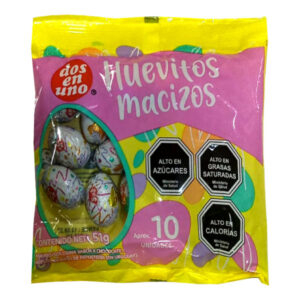 Huevitos de chocolate macizo Dos en Uno bolsa 10 uds