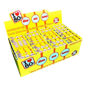 Chicle Dos en Uno plátano 64 uds