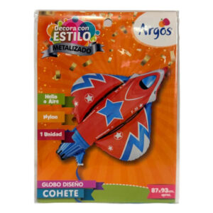 Globo metalizado Argos Cohete 87x93cm