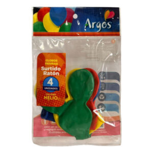 Globo látex Argos surtido Ratón 4 uds