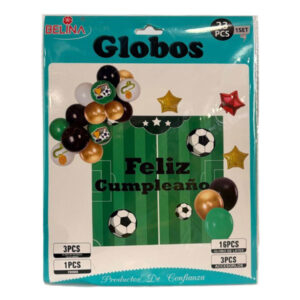 Globo Belina “Feliz Cumpleaños” fútbol set 23 piezas