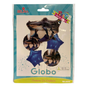 Globo metalizado Belina Brainrot Tralalero Tralala set 5 uds