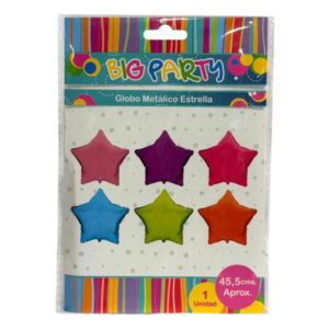 Globo metalizado Big Party estrella 45,5cm 1 ud