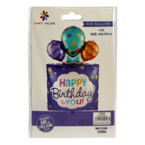 Globo metálico Eparty Balloon “Happy Birthday to you” 63x107cm