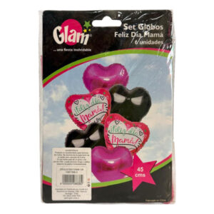 Globo metálico Glam “Feliz día Mamá” set 6 uds 45cm