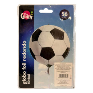 Globo metálico Glam redondo fútbol 56cm