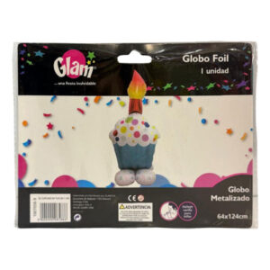 Globo metálico Glam cupcake 64x124cm