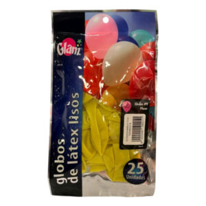 Globo látex Glam N° 9 flúor amarillo 25 uds