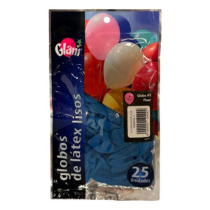Globo látex Glam N° 9 flúor azul 25 uds