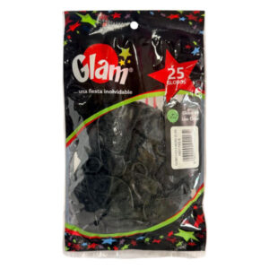 Globo látex Glam N° 9 liso color negro 50 uds