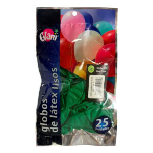 Globo látex Glam N° 9 liso color verde 25 uds