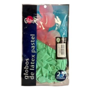 Globo látex Glam N° 9 pastel verde 25 uds