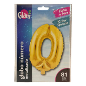 Globo metálico Glam dorado 81cm N° 0