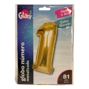 Globo metálico Glam dorado 81cm N° 1