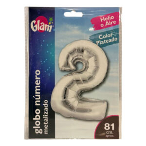 Globo metálico Glam plateado 81cm N° 2