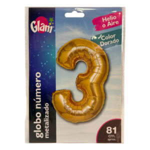 Globo metálico Glam dorado 81cm N° 3