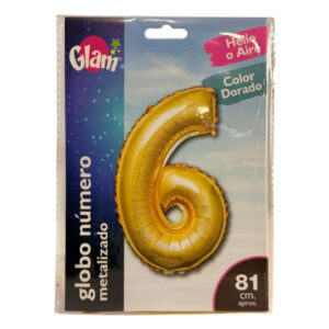 Globo metálico Glam dorado 81cm N° 6