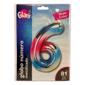 Globo metálico Glam multicolor 81cm N° 6