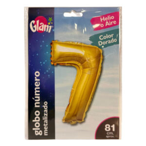 Globo metálico Glam dorado 81cm N° 7